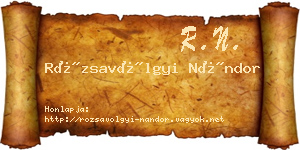 Rózsavölgyi Nándor névjegykártya