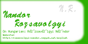 nandor rozsavolgyi business card